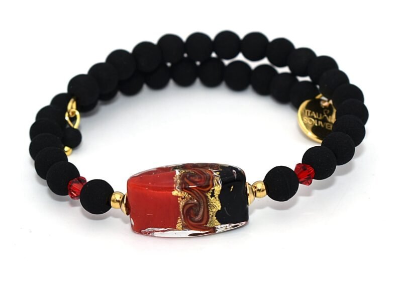 Bracciale in lava e Murano - immagine 2