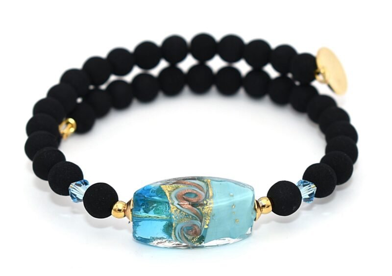 Bracciale in lava e Murano - immagine 3