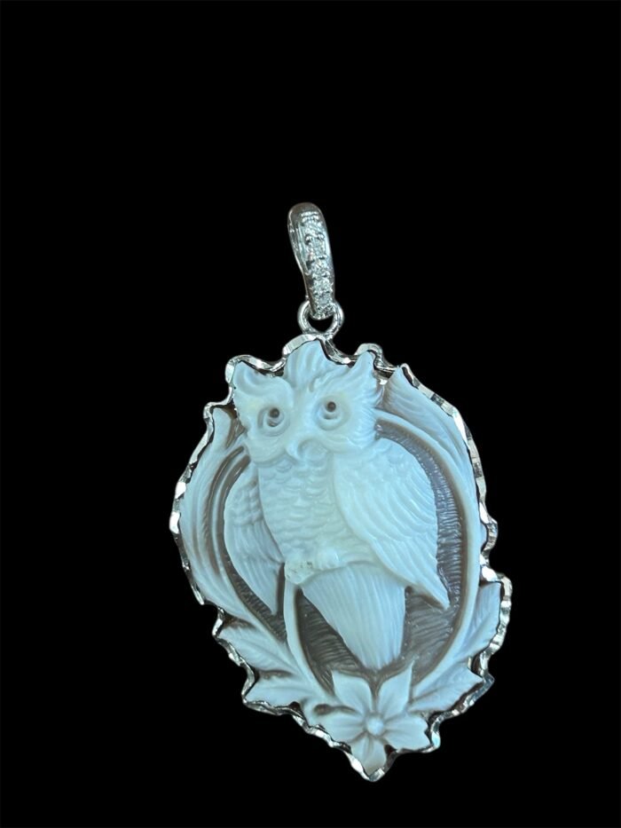 Pendente gufo cameo argento925